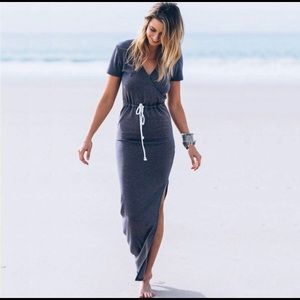 elasticity blue autumn maxi dress nwot